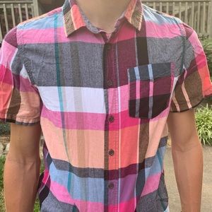 Plaid shirt sleeve button up